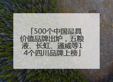 500个中国最具价值品牌出炉，五粮液、长虹、通威等14个四川品牌上榜